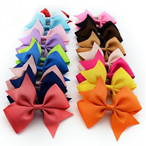 Etuoji 10pcs Colorful Girls Ribbon Bow Hair Clip Kids Alligator
