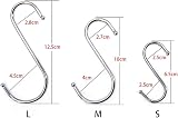 Lifreer 15 Pack S Hooks Stainless Steel S Shaped Hooks 3 Sizes Heavy Duty view 2