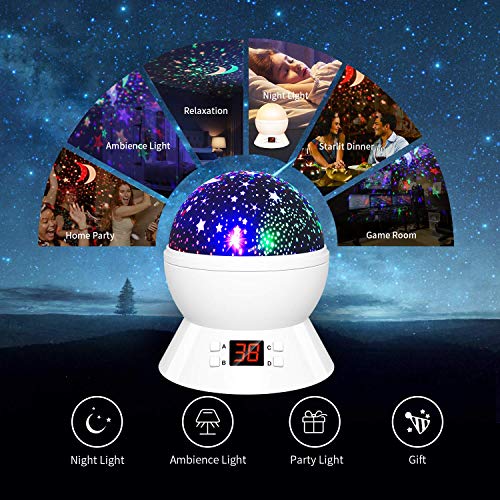 image for FKANT Night Lights for Kids, Star Projector 360-Degree Rotating Multic