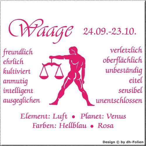 wall-refine WS-00773 | Sternzeichen Waage | Premium Wandtattoo Wandaufkleber der Extra-Klasse ...