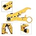 CoZroom Complete Adjustable Universal Compression Tool Connector and Universal Wire Cutter Stripper for RG59 RG6 RG11 Cable Flat or Round TV/UTP
