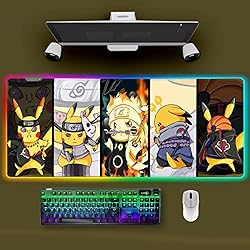 RGB Mouse Pad for Anime Monsters - Anime Pika Large