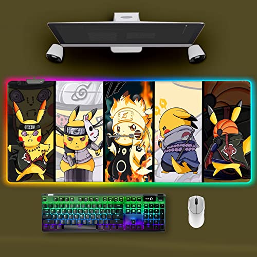 RGB Mouse Pad for Anime Monsters - Anime Pika Large