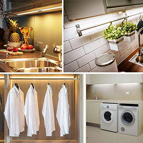T8 1 Foot LED Light Fixture for Under Cabinet, 6W, 6000K, Cold White, Led V Shape Integrated Tube Lights, Read, Closets, Hallways, Stairways, Clear Lens, 1 Pack