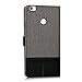 kwmobile Wallet case canvas cover for Xiaomi Mi Max - Flip case with card slot and stand in grey black