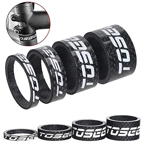 Enjoyment Bike Headset Spacer Carbon Fiber Headset Spacer Fit 1-1/8 inch Bicycle Stem Compatible with MTB Bike Road Bikes 5mm 10mm 15mm 20mm X 1(Black)