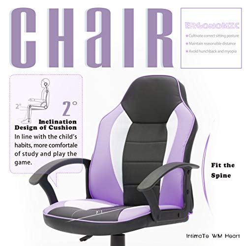 IntimaTe-WM-Heart-Sedia-per-Gli-Studenti-Sedia-Bambini-per-Studio-ergonomico-in-Grado-di-sostenere-la-Vita-con-Regolazione-di-Sollevamento-Sicuro-e-Confortevole-Viola