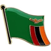 Zambia Flag Die-struck Metal Single Lapel Pin with Butterfly Clasp Closure
