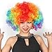 LOVEINUSA Clown Wig Set, Christmas Red Clown Nose Fluffy Afro Synthetic Clown Wig for Men Women Party Cosplay Anime Party Xmas Costume Prank Fancy Funny Wigs