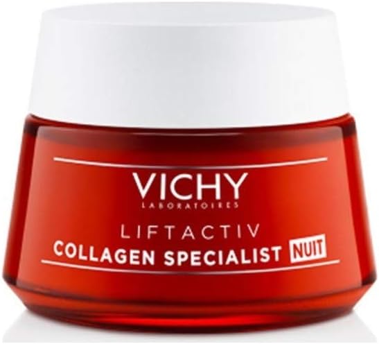 Vichy Liftactiv Collagen Specialist 16 Anti-Aging Night Cream, With 3x More Bio-Peptides, Rhamnose, & Maitake