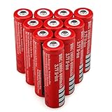 WishDeal 18650 Battery, 10 PCS Rechargeable Battery 4000 mAh 3.7 V Battery For LED Flashlight Torch