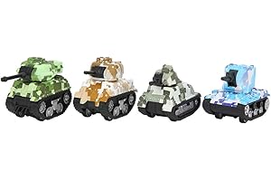 OUCRIY 4pcs Alloy Tank Model Pull Back Highly Simulation Tank Model Decoration Toy Gift (armored camouflage tank)
