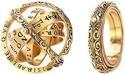 Astronomical Sphere Ball Ring Women Mens Foldable Cosmic Finger Ring Couple Lover Jewelry Gifts Copper Gold Plated/Silver