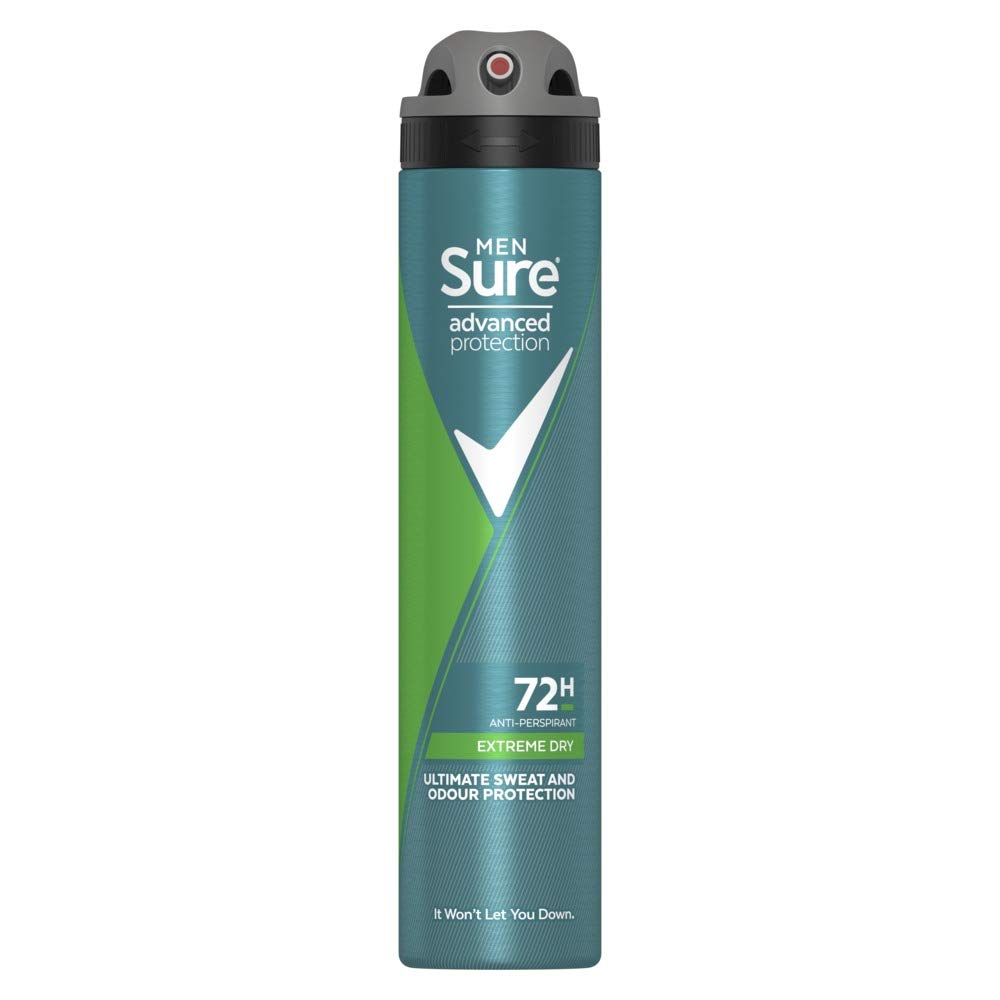 Sure Men Advanced Protection Anti Perspirant Deodorant Extreme Dry Aerosol 200ml, Case of 6