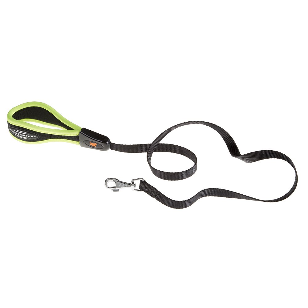 Ferplast ERGOFLUO G Ergonomic Dog Lead - Secure Grip with Soft Padding - Anti-Abrasion - Extra-Resistant Finished Seams - Italian Design - 120 x 2.5 cm, Yellow โ image 1