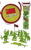 WWII Chinese Infantry with Flag World at War Toy Soldiers Series Plastic Army Men Figures 1/32 Scale 17 Pieces with Reusable Tube Storage