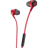 HyperX Cloud Earbuds II &ndash; 14mm Drivers, Four Eartips, Hard-Shell Carrying Case, Low-Profile 90&deg; Plug, 3.5mm Plug, Built-in Microphone, Multi-Function Button, PC, Mobile, Nintendo Switch &ndash; Red