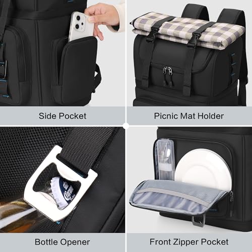 YOUNGOA Mochila Nevera Isotermica Grande, Doble Capa Impermeable Mochila Termica, Bolsa Picnic A Prueba de Fugas