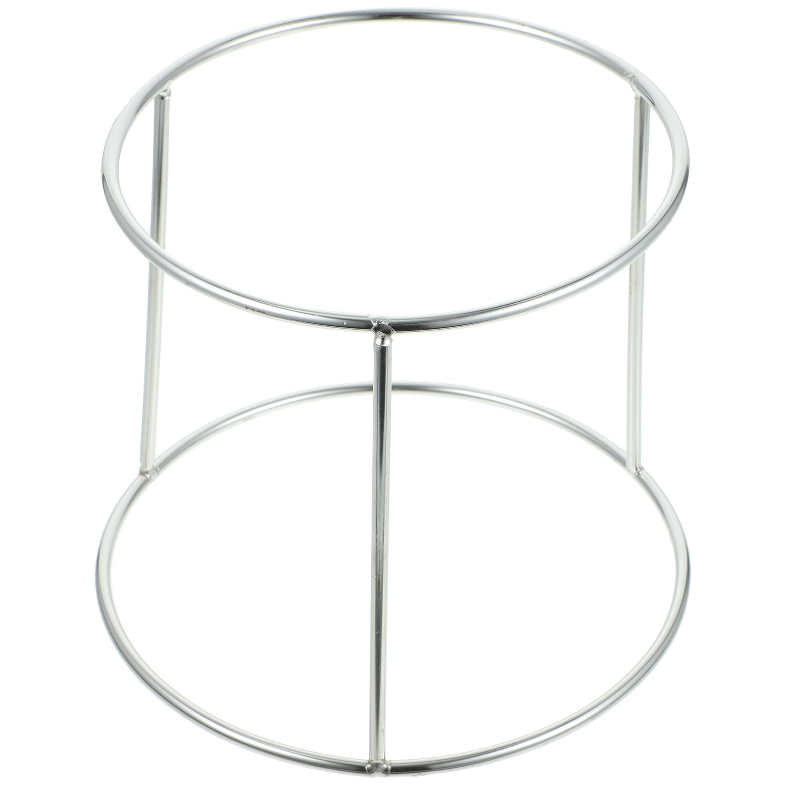 SHERCHPRY Cutlery Tray Metal Pizza Tray Holder Pizza Box Riser Serving Platter Seafood and Rack Tabletop Serving Platter Riser Stands for Home Party Silver 16-18cm Cupcakes