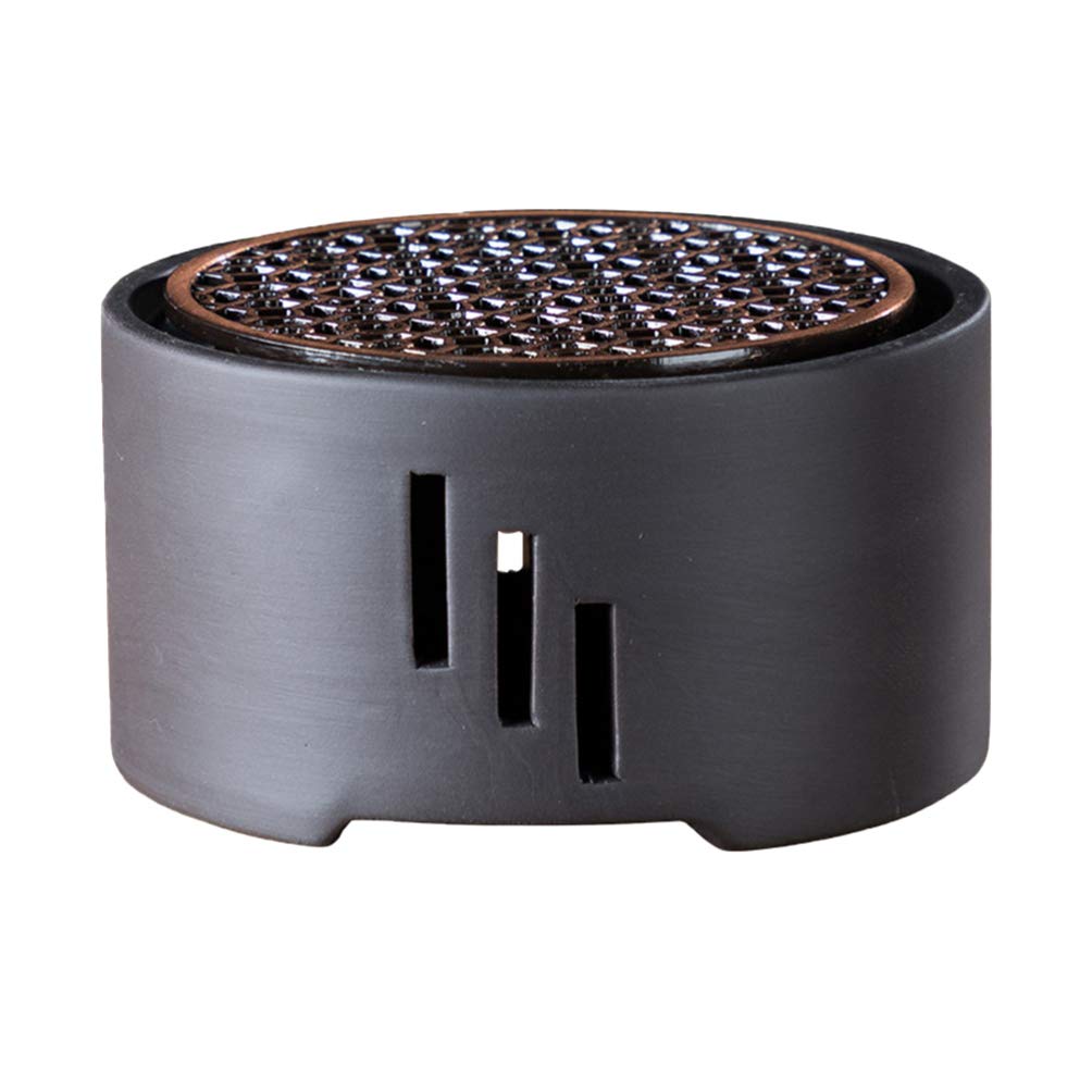 Hemoton Ceramic Tea Warmer Cooking Loose Tea Leaf Rack Teapot Heating Device Household Tea Milk Stove Cooker with Trivet Mat for Home Tea House (Without Candle)