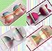 ZAIONE Rainbow Stripe Fine Glitter Fabric 8” x 53” (21cm x 135cm) Roll Canvas Back Sparkle Sheet Roll Leather Bows Crafts Decor for Shoes Bag Sewing Patchwork DIY Applique (Pastel Rainbow)