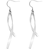 TGNEL Titanium Earrings Openwork/Infinity/Twist Dangle Drop Earrings for Women, Pure Titanium Earring Hooks Hypoallergenic for Sensitive Ears