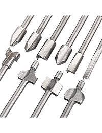 Bestgle   Juego de 10 puntas de titanio para fresado de carburo de vástago de 1 8 pulgadas, compatible con herramientas giratorias Dremel para bricolaje, carpintería, corte, perforación