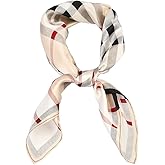 JERLA Women's Men's Small Square 100% Real Mulberry Silk satin Scarfs Hair head face scarf 21" x 21"