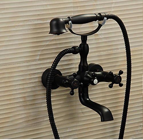 YanCui@ Simple dark bronze copper shower with hot and cold shower set faucets , b