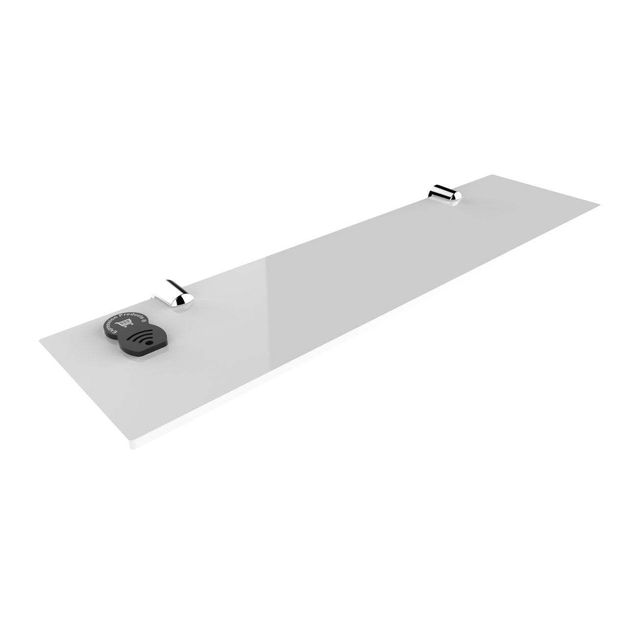 Expression Products Straight Acrylic Safety Shelf 400mm x100mm, Bathroom, Bedroom, Office, Free Trolley Token Material Sample Included per Shipment, White