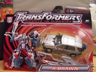 Transformers Rid Robots In Disguise X-Brawn (Silver) Autobot Action Figure (2001 Hasbro)
