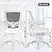 Ergonomic Office Chair Cheap Desk Chair Mesh Computer Chair with Lumbar Support Flip Up Arms Swivel Rolling Adjustable Mid Back Computer Chair for Women Men Adults,Black