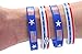 24Ct Fourth of July Patriotic Rubber Wristbands Bracelets - 4th of July Red White Blue Flag Party Favors Supplies Gifts Decorations