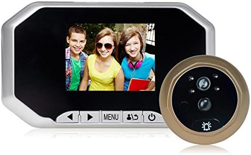 Camonity 3.5" LCD Screen Digital Peephole Viewer Doorbell Monitor 160 Degree Home Security Video Camera Cam Safety with Night Vision No Disturbing Functions (Silver)