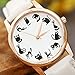 Top Plaza Fun Animal Series Twelve Cute Cats Scale Rose Golden Case PU Leather Strap Womens Girls Quartz Wrist Watch,White