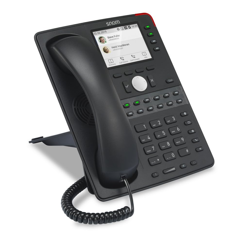 Snom D765 Global 700 Desk VoIP/SIP Telephone, 4.3" Tiltable high-resolution color display; 12 SIP identities; Bluetooth, IPv6, Gigabit switch, USB port, Sensor hook switch; Black; 3917