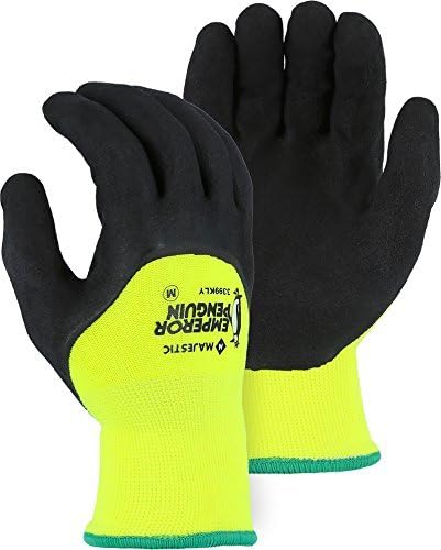 Majestic 3399KLY 3/4 Sandy Latex Dip Palm Emperor Penguin Winter/Freezer Lined Gloves Size Small (1 Pair)