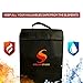 Fireproof Money And Document Bag - FREE Shoulder Strap - Fire & Water Resistant Cash/Envelope Holder - Silicone Coated File Pouch, Zipper & Velcro Seal For Max Protection- 15x11.5x5 Large Size