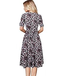 VFSHOW - Vestido de cóctel para mujer, elegante, con mangas de volantes, entallado