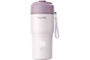 Papablic Portable Bottle Warmer – Fast Heating Baby Bottle Warmer on The Go with Sterilization, Wide Mouth & Smart Temperature Control, Car & Outdoor Feeding, Spodumene Purple