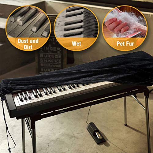 Piano Keyboard Cover, Premium Stretchable Velvet Digital Piano Dust