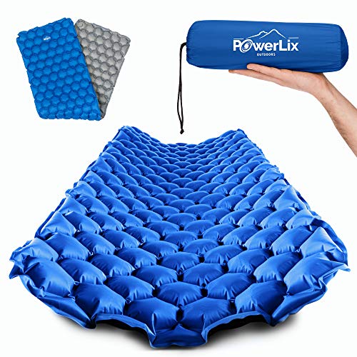 POWERLIX - Almohadilla de Dormir Ultraligera Inflable, Ideal para Camping, mochileros, Senderismo,…