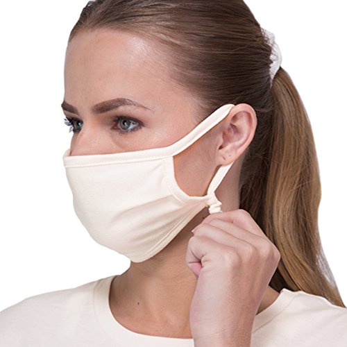 Cottonique Hypoallergenic Face Mask with Adjustable Earloops made from 100 Organic Cotton (2