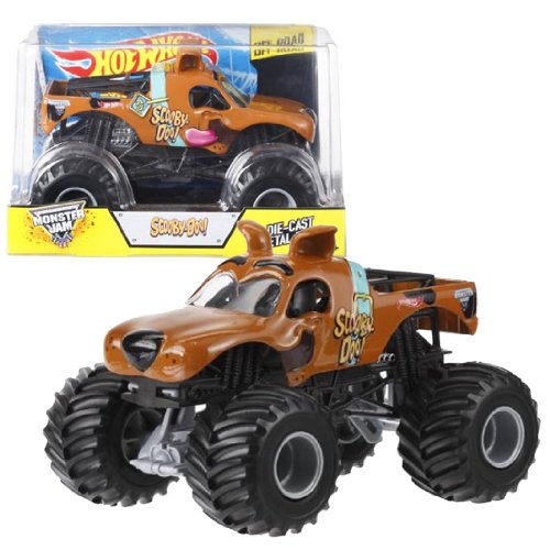 Hot Wheels Year 2014 Monster Jam 1:24 Scale Die Cast Official Monster Truck Series #BGH23 : SCOOBY-DOO! with Monster Tires, Working Suspension and 4 Wheel Steering (Dimension - 7 L x 5-1/2 W x 4-1/2 H)