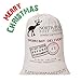 HBlife Canvas Santa Sack, 19.7 X 27.6 Inch Large Santa Bags for Gifts, Personalized Christmas Sacks for Presents with Drawstring, Style 4