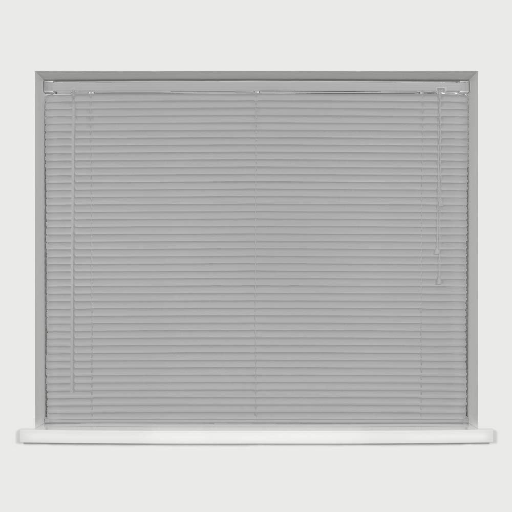 PVC Window Venetian Blinds Strong Trimmable Easy Fit Child Safe Home Office - Grey 75cm x 150cm Drop