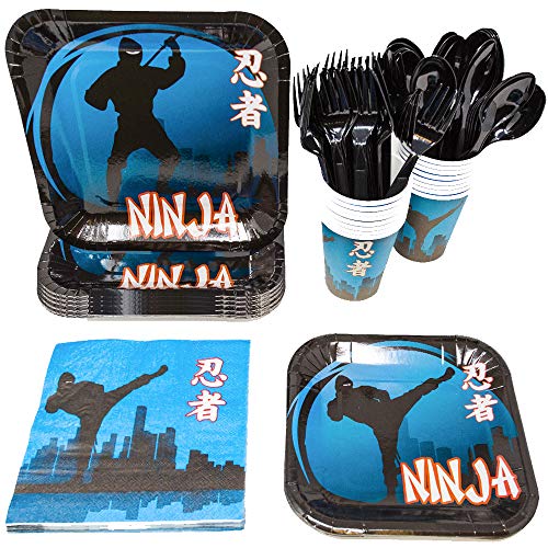 Blue Orchards Ninja Party Supplies Packs (113+ Pieces for 16 Guests