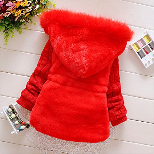DORAMI Baby Girls Winter Autumn Cotton Warm Cotton Jacket Coat (US Size 3T, Tag Size 10, Red)