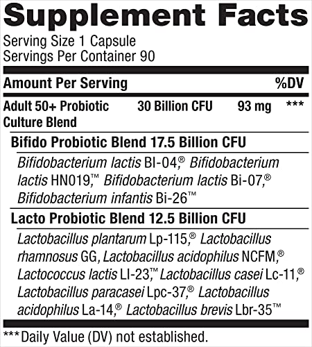 Renew Life Adult Probiotics 50+, 30 Billion CFU Guaranteed, Probiotic ...