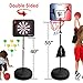GIGGLE N GO Magnetic Dart Board and Basketball Game - 2 Fun Kids Games in 1. So Easy to Adjust The Height, Your Kids Will Literally Grow up with it. A Fun Safe Addition to Any Indoor Games Room